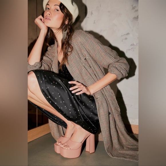 New! SCHUTZ Elsie Leather Platform Square Heel Sandals - Picture 4 of 15